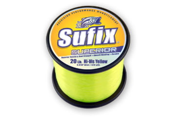 Image of Sufix Superior Monofilament Line 25lb 535yd Hi-Vis Yellow 1/4lb Spool, 638-125
