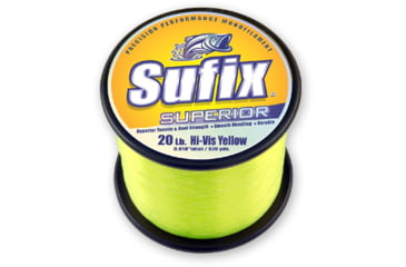 Image of Sufix Superior Monofilament Line 60lb 1825yd Hi-Vis Yellow 2.2lb Spool, 647-660