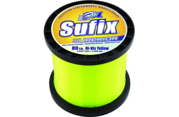 Image of Sufix Superior Monofilament Line 80lb 655yd Hi-Vis Yellow 1lb Spool, 644-180