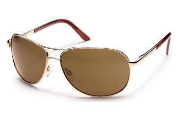 Image of Suncloud Aviator Sunglasses-Gold-Polarized Brown
