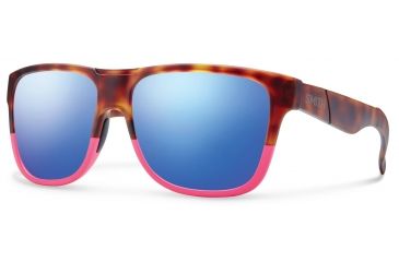 Image of Suncloud Polarized Optics Lowdown Sunglasses-Matte Tortoise-Blue Flash Mirror