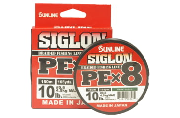 Image of Sunline Siglon PEx8 8-Strand Braided Line 10lb 165yd Dark Green Tight Weave Low Diameter, 63053446