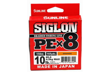 Image of Sunline Siglon PEx8 8-Strand Braided Line 10lb 165yd Orange Tight Weave Low Diameter, 63053486