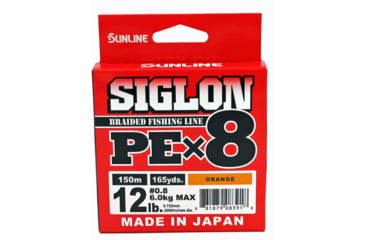 Image of Sunline Siglon PEx8 8-Strand Braided Line 12lb 165yd Orange Tight Weave Low Diameter, 63053488