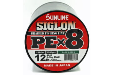 Image of Sunline Siglon PEx8 8-Strand Braided Line 12lb 1968yd Dark Green Tight Weave Low Diameter, 63053798