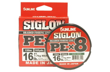 Image of Sunline Siglon PEx8 8-Strand Braided Line 16lb 165yd Dark Green Tight Weave Low Diameter, 63053450