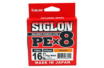 Image of Sunline Siglon PEx8 8-Strand Braided Line 16lb 165yd Orange Tight Weave Low Diameter, 63053490