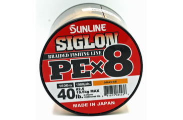 Image of Sunline Siglon PEx8 8-Strand Braided Line 40lb 1968yd Orange Tight Weave Low Diameter, 63053860