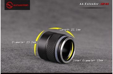 Image of Sunwayman AA Extender, Titanium, Fits Flashlights V10R Ti, V10R Ti2, V10R Ti Plus