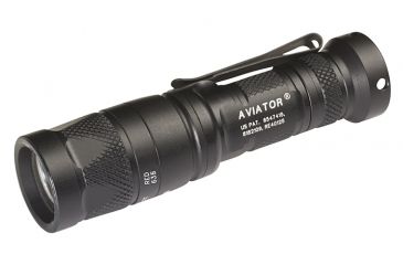Image of SureFire Aviator, 3 Volt, Dual Output 5/250 Lu White Light, 5/30 Lumens, 633 Mw Red Light, Alum Black Type III Ano, Z68 Clickie Switch, Black AVIATOR-RD