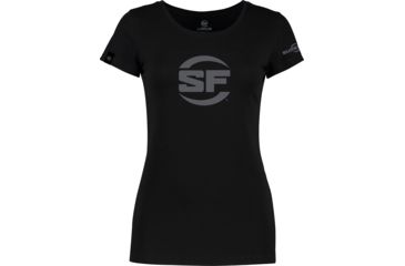 Image of SureFire SF Button Logo T-Shirt - Women's, 100% Cotton, Black, Large SST-SFBW-BK-L