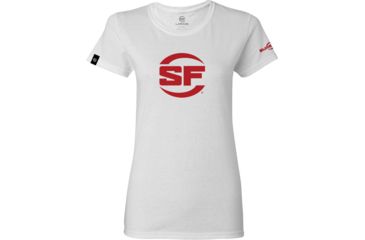 Image of SureFire SF Button Logo T-Shirt - Women's, 100% Cotton, White, Large SST-SFBW-WH-L