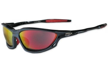 Image of Survival Optics Tech Evolution Sunglasses - Black Flash Frame, DeCentered Red Lenses - 6003