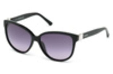 Image of Swarovski SK0120 Sunglasses - Shiny Black Frame Color, Gradient Smoke Lens Color
