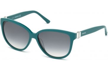 Image of Swarovski SK0120 Sunglasses - Shiny Turquoise Frame Color, Gradient Green Lens Color