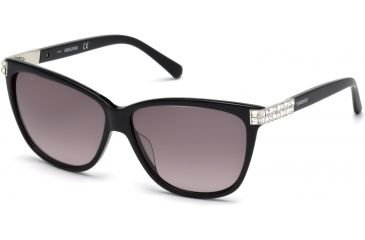 Image of Swarovski SK0137 Sunglasses - Shiny Black Frame Color, Gradient Smoke Lens Color