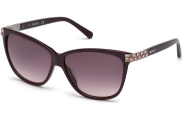 Image of Swarovski SK0137 Sunglasses - Shiny Violet Frame Color, Gradient Or Mirror Violet Lens Color