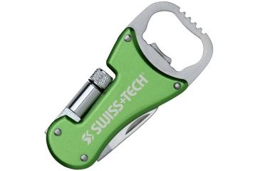Image of SwissTech Bottle Opener Multi-Tool, Green/Stainless Steel MFTCSGR-OP-NA