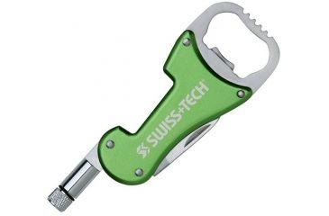 Image of SwissTech Bottle Opener Multi-Tool, Green/Stainless Steel MFTCSGR-OP-NA