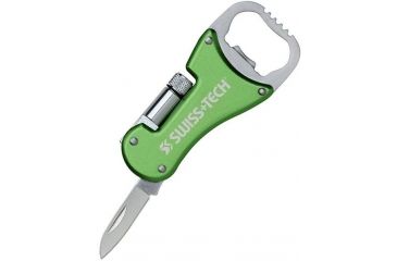 Image of SwissTech Bottle Opener Multi-Tool, Green/Stainless Steel MFTCSGR-OP-NA