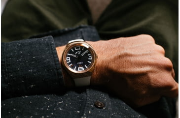 Image of Szanto Icon Frank Stephenson Cosmos Watches, Blue Dial, White Strap, Rose Gold, One Size, IC-FS-9005