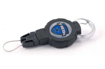 Image of T-REIGN Retractable Gear Tether FISHING SERIES - MED 6 - 36" Inch Kevlar Cord - CARABINER, Blue, Medium GEN1-0TR2-209