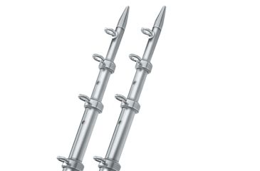 Image of TACO Marine 15' Silver/Silver Outrigger Poles - 1-1/8" Diameter 58990