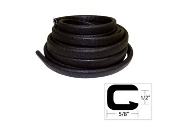 Image of TACO Marine Flexible Vinyl Trim - 1/2" Opening x 5/8"W x 25'L - Black 49555