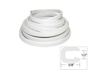 Image of TACO Marine Flexible Vinyl Trim - 1/2" Opening x 5/8"W x 25'L - White 49556