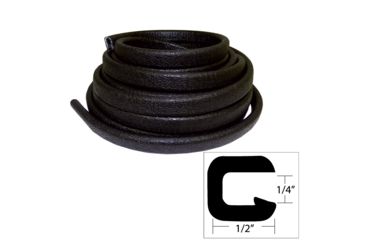 Image of TACO Marine Flexible Vinyl Trim - 1/4" Opening x 1/2"W x 25'L - Black 49551