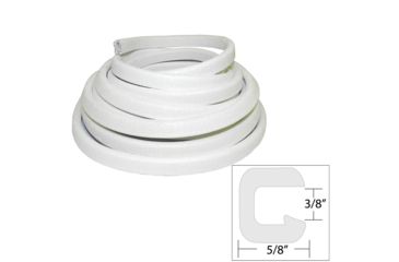 Image of TACO Marine Flexible Vinyl Trim - 3/8" Opening x 5/8"W x 25'L - White 49554