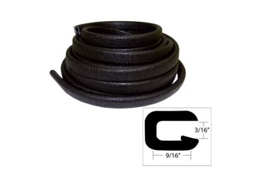 Image of TACO Marine Flexible Vinyl Trim - 5/32" Opening x 9/16"W x 25'L - Black 49549