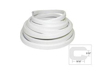 Image of TACO Marine Flexible Vinyl Trim - 5/32" Opening x 9/16"W x 25'L - White 49550