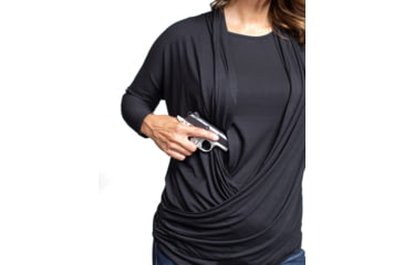Image of Tactica Classy Concealment Two Piece Top, Black, ExtraSmall, TT-SHR-TST521-BK-XS