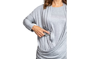 Image of Tactica Classy Concealment Two Piece Top, Grey, Large, TT-SHR-TST521-GY-L