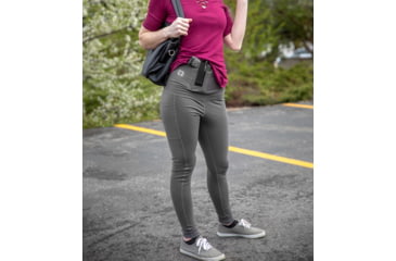 Image of Tactica Defense Fashion Athletic Concealed Carry Leggings, Grey, Medium, TT-ATHLGNG-GY-M