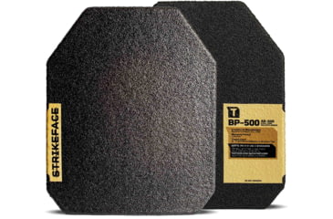 Image of Tacticon Armament AR500 Level 3 Body Armor Plates, 8x10 in, SAPI Cut, Black, STL500-8x10-SAPI