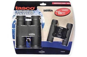 Image of Factory DEMO Tasco Sierra Combo Roof Prism Full Size 10x42 and Compact 10x25 Binoculars TS104225D 