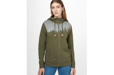 Image of Tentree Juniper Zip Hoodie - Womens, Olive Night Green Heather, L, TCW1760-0464-L