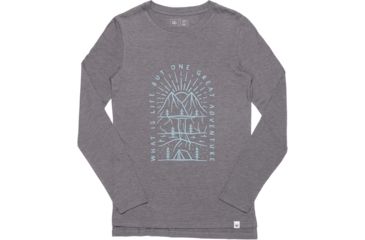 Image of Tentree What Is Life Long Sleeve T-shirt, Womens, Shark, Extra Small, FA18-WLWHA-PUR-XS