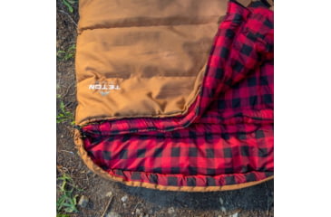 Image of TETON Sports Deer Hunter 0 F Canvas Sleeping Bag, Left Zipper, Brown/Red, Long, 104L