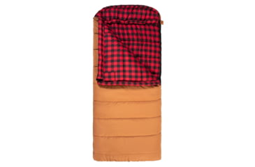 Image of TETON Sports Deer Hunter 0 F Canvas Sleeping Bag, Left Zipper, Brown/Red, Long, 104L