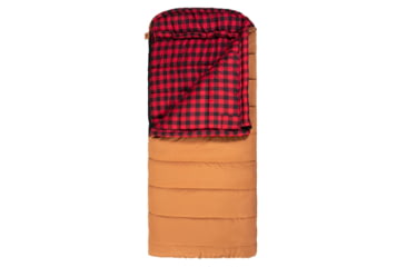 Image of TETON Sports Deer Hunter 0 F Canvas Sleeping Bag, Right Zipper, Brown/Red, Long, 104R