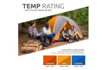 Image of TETON Sports Deer Hunter -35 F Canvas Sleeping Bag, Left Zipper, Black/Tan, Long, 1027L