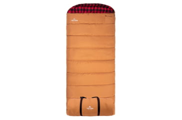 Image of TETON Sports Deer Hunter -35 F Canvas Sleeping Bag, Right Zipper, Brown/Red, Long, 1025R