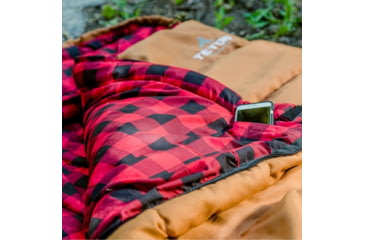 Image of TETON Sports Deer Hunter -35 F Canvas Sleeping Bag, Right Zipper, Brown/Red, Long, 1025R