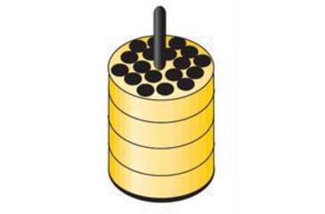 Image of Thermo Fisher Scientific Heraeus Megafuge 1.0/1.0R All-Purpose Tabletop Centrifuges, Scientific Tube Adapters, Round Bucket 20300-329, 18 x 5/7 Ml Din Standard Tubes, Yellow, 75007571