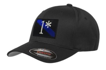 Image of Thin Blue Line Flexfit Hat - 1* Asterisk , Thin Blue Line - FLEX-AST-BLACK-XXL