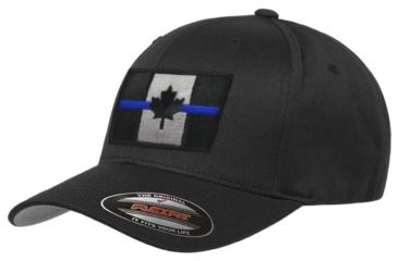 Image of Thin Blue Line Flexfit Hat - Canadian Flag, Thin Blue Line - FLEX-CAN-BLACK-XXL