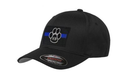 Image of Thin Blue Line Flexfit Hat - K9 Unit, Thin Blue Line - FLEX-K9-BLACK-XL